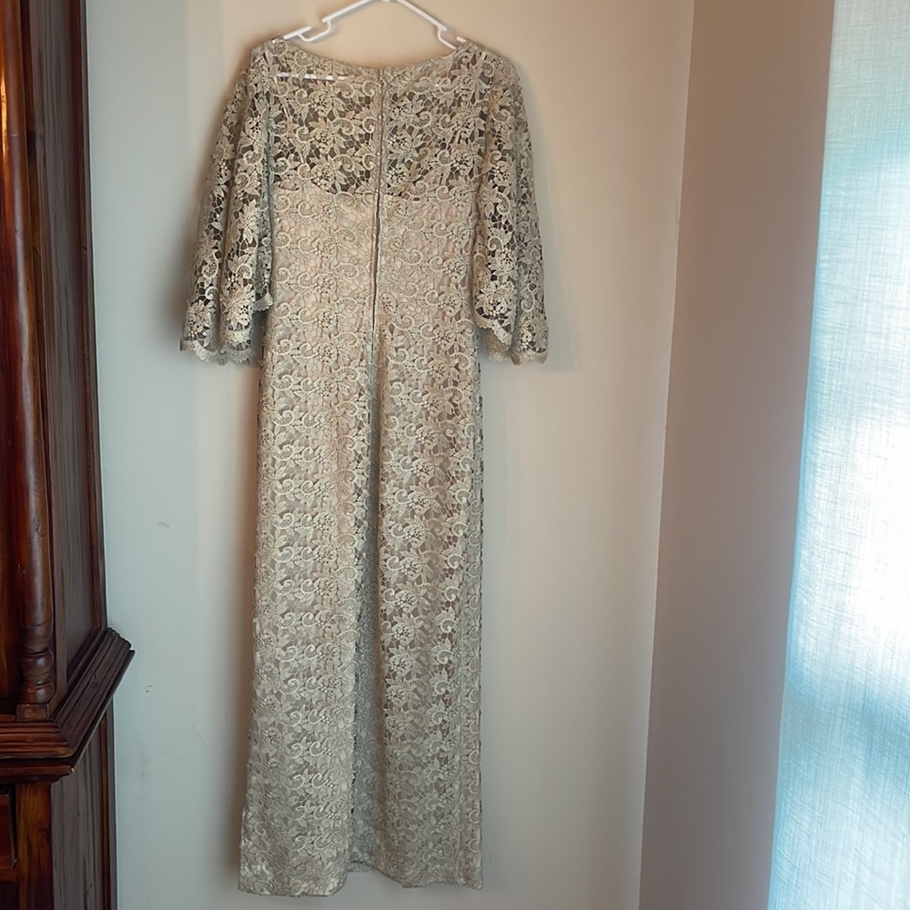 Ralph Lauren Gold Metallic Lace Dress - Picture 6 of 7